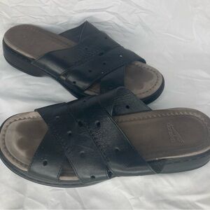 Dansko black Leather slide sandals